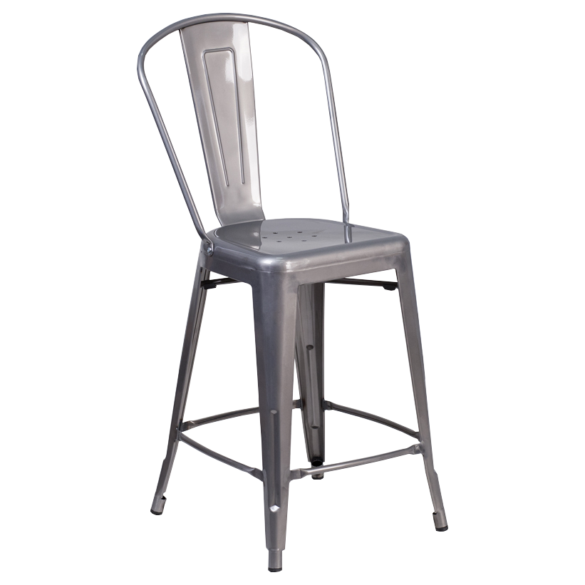 JMC Furniture Indoor Metal Seat And Back Bar Stool