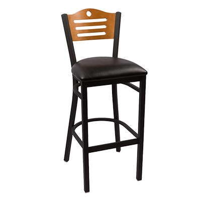 JMC Furniture Indoor Black Powder Metal Frame Vinyl Seat Bar Stool