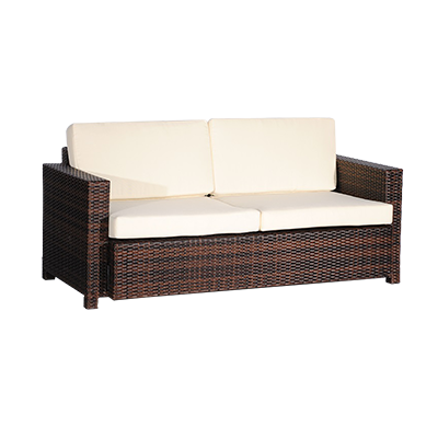 JMC Furniture Outdoor Synthetic Espresso Woven Double Couch With Cushions 26"H x 66"W
