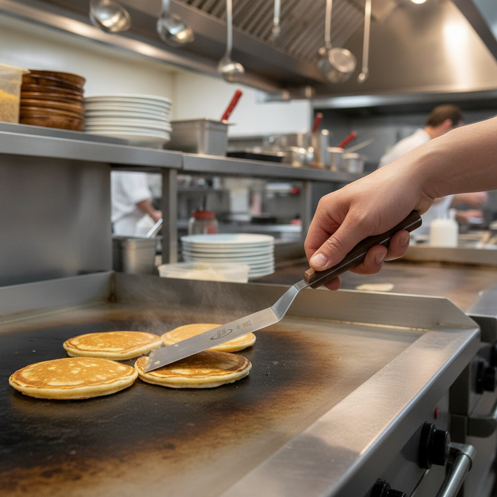 superior-equipment-supply - Mercer Tool - Mercer Culinary Japanese Stainless Steel 6" x 3" Blade Praxis Square Edge Turner With Rosewood Handle