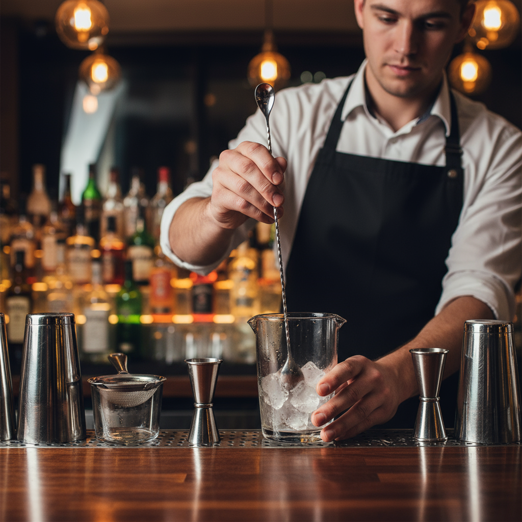 Mercer Barfly Stainless Steel Japanese Style Bar Spoon 17.1" M37011