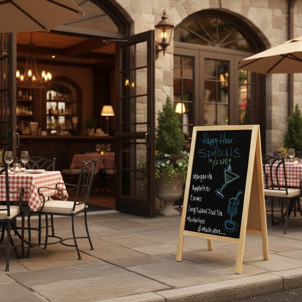 superior-equipment-supply - Winco - Sidewalk Marker Board 20"x 39" Dual Sided Wood Frame