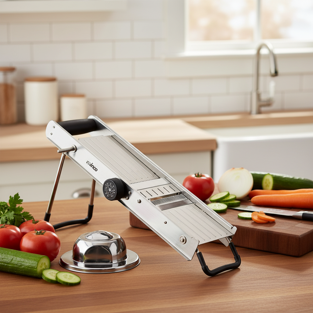 superior-equipment-supply - Winco - Stainless Steel Mandoline Slicer Set 18-1/3" x 4-15/16"