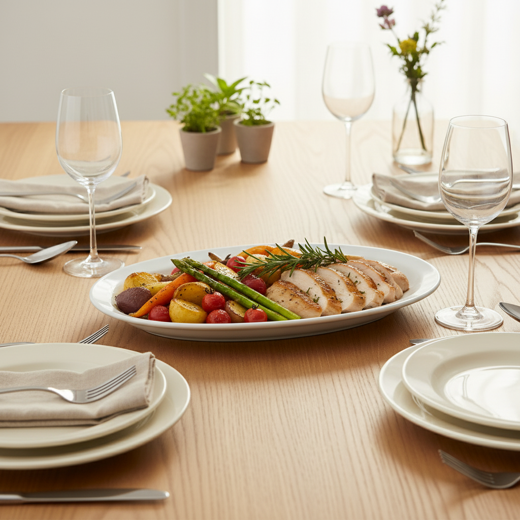 Winco Melamine Oval Platter White 13" x 8.5" MMPO-138W