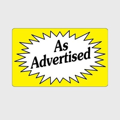 Promotional Specialty Label As Advertised In Burst - 250/Roll