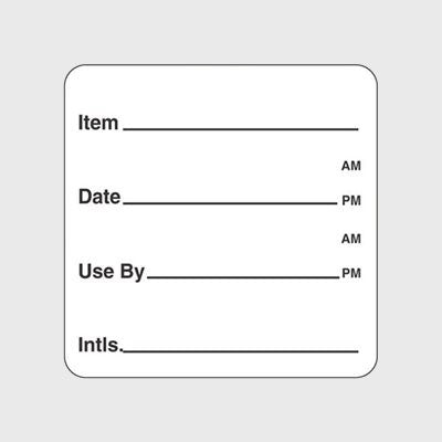 Regular Removable Label Item Date Us By Shelf and Prep - 500/Roll