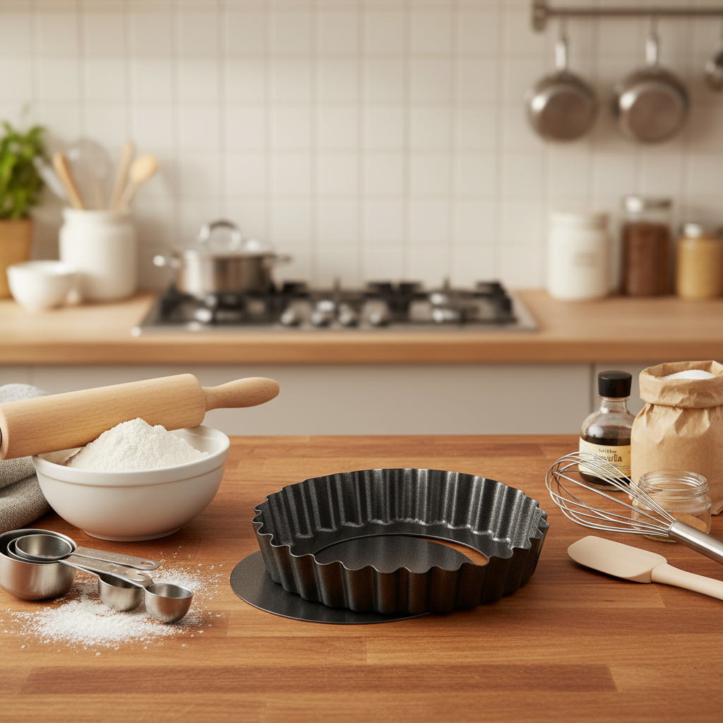 superior-equipment-supply - Winco - Quiche Pan Non-Stick Fluted Removable Bottom 4"