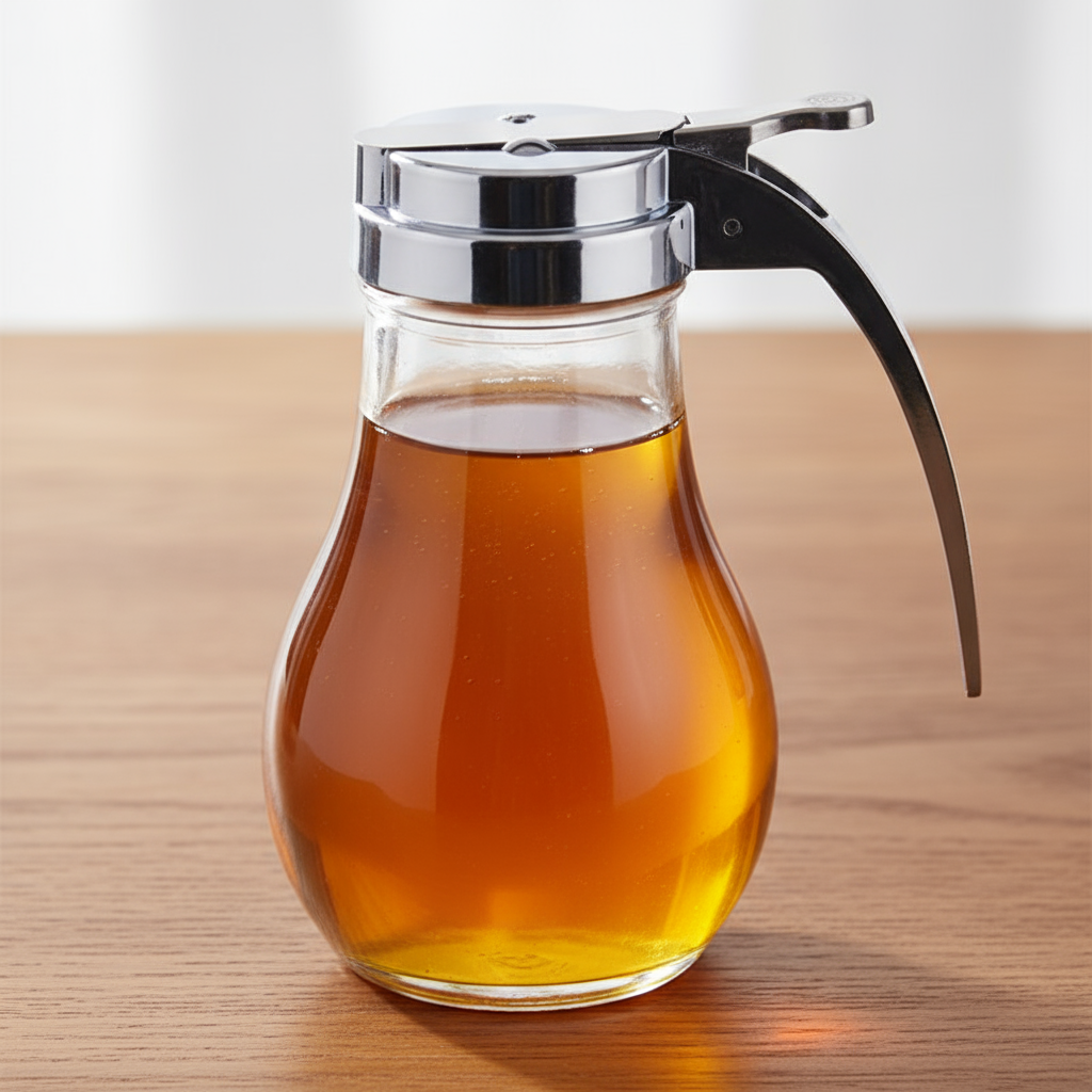 superior-equipment-supply - Winco - Glass Syrup Dispenser With Chrome Plated Top 14 oz.