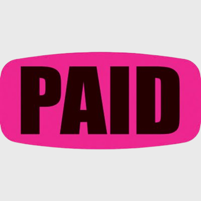 Color Label Paid Fluorescent Pink - 1,000/Roll