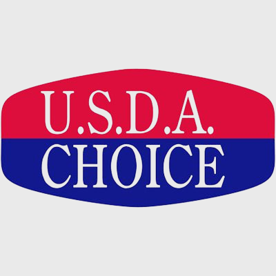 Short Oval USDA Choice Label - 1,000/Roll