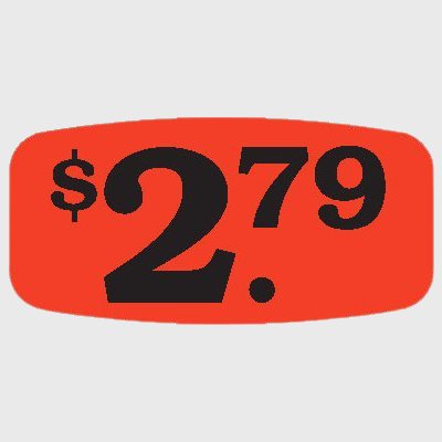 Pricing Label $2.79 - 1,000/Roll