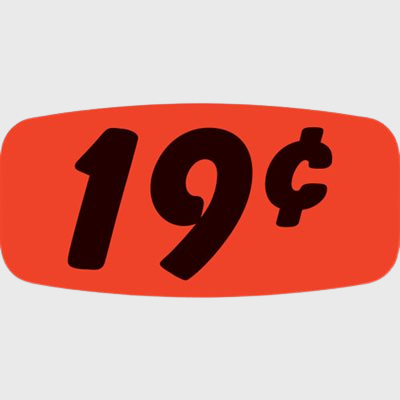 Pricing Label 19¢ - 1,000/Roll