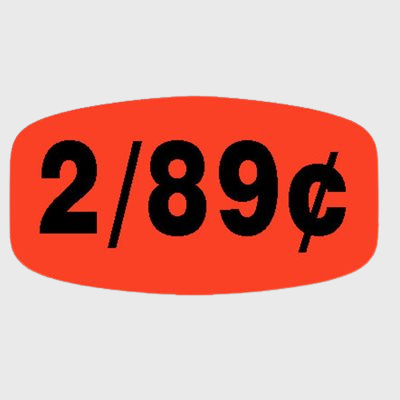 Pricing Label 2 / 89¢ - 1,000/Roll