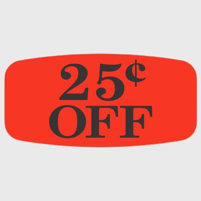 Pricing Label 25¢ Off - 1,000/Roll