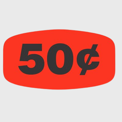 Pricing Label 50¢ - 1,000/Roll