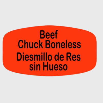 Spanish Label Beef Chuck Boneless / Diesmillo De Res Sin Hueso - 1,000/Roll