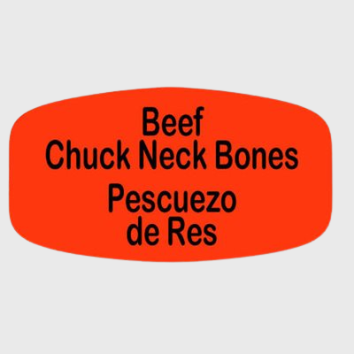Spanish Label Beef Chuck Neck Bones / Pescuezo De Res - 1,000/Roll