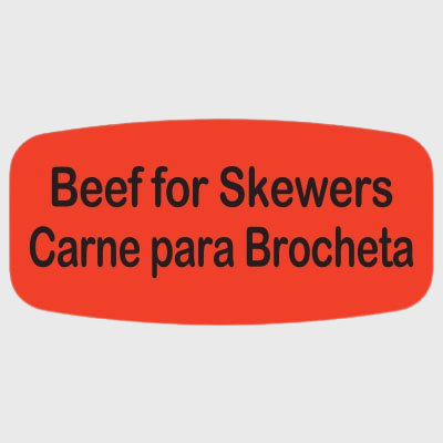 Spanish Label Beef for Skewers / Carne Para Brocheta - 1,000/Roll