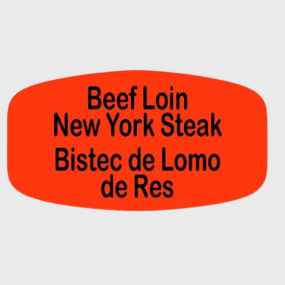 Spanish Label Beef Loin New York Steak / Bistec De Lomo De Res - 1,000/Roll