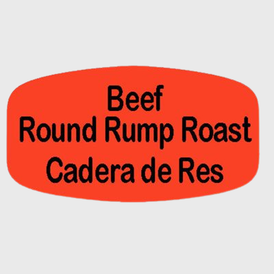 Spanish Label Beef Round Rump Roast / Cadera De Res - 1,000/Roll