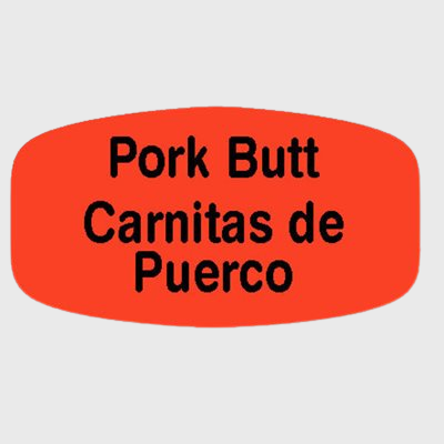 Spanish Label Pork Butt - Carnitas De Puerco - 1,000/Roll
