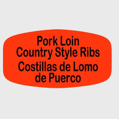 Spanish Label Pork Loin Country Style Ribs / Costillas De Lomo De Puerco - 1,000/Roll