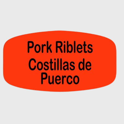 Spanish Label Pork Riblets / Costillas De Puerco - 1,000/Roll