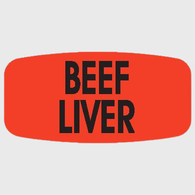 Short Oval Label Beef Liver - 1,000/Roll