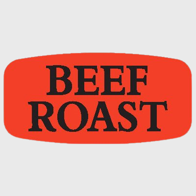 Short Oval Label Beef Roast - 1,000/Roll