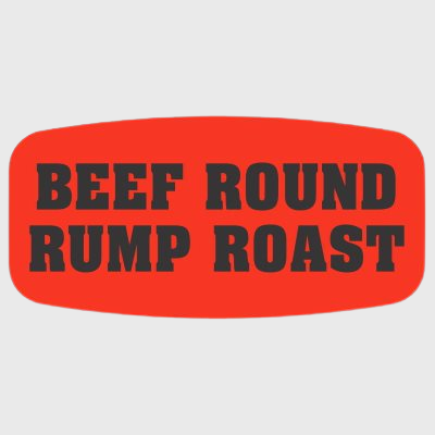 Short Oval Label Beef Round Rump Roast - 1,000/Roll