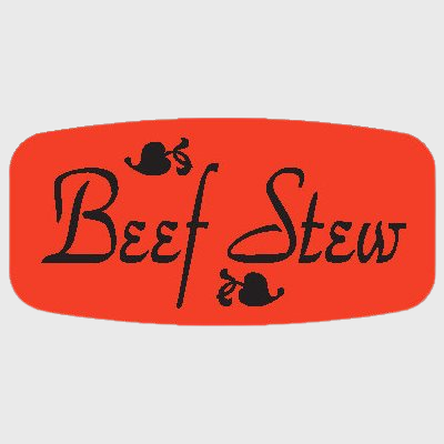 Short Oval Label Beef Stew - 1,000/Roll