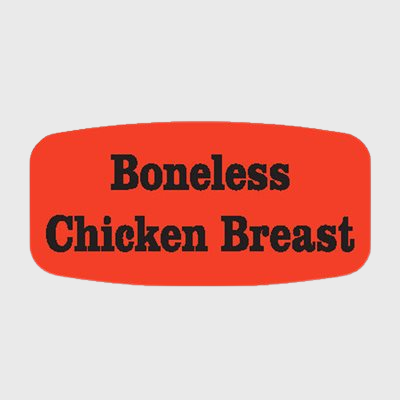 Short Oval Label Boneless Chicken Breast - 1,000/Roll