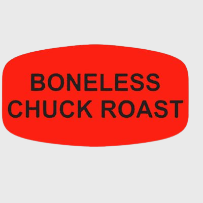 Short Oval Label Boneless Chuck Roast - 1,000/Roll