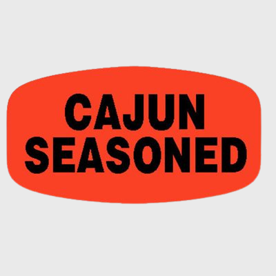 Short Oval Label Cajun Seasoned - 1,000/Roll