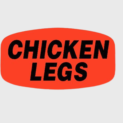 Short Oval Label Chicken Legs - 1,000/Roll