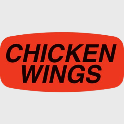 Short Oval Label Chicken Wings - 1,000/Roll