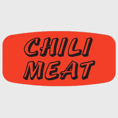 Short Oval Label Chilli Meat - 1,000/Roll