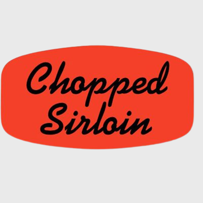 Short Oval Label Chopped Sirloin - 1,000/Roll