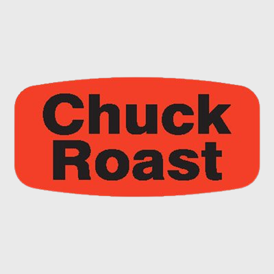 Short Oval Label Chuck Roast - 1,000/Roll