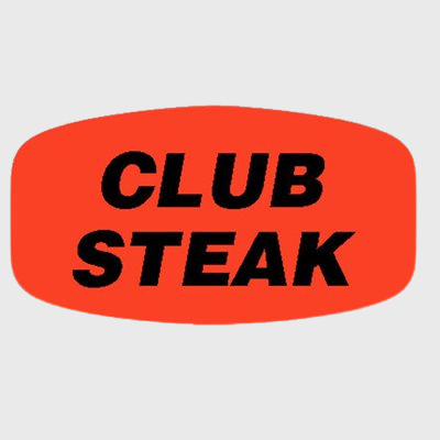 Short Oval Label Club Steak - 1,000/Roll
