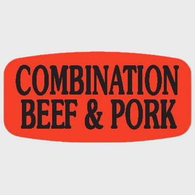 Short Oval Label Combination Beef & Pork - 1,000/Roll