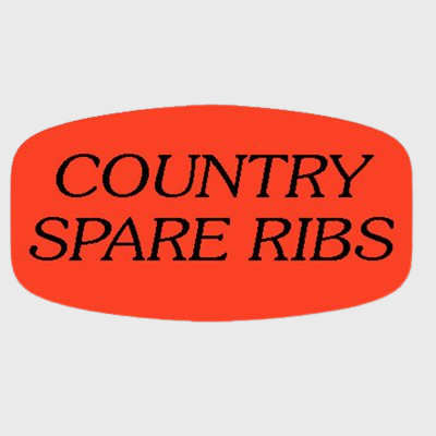 Short Oval Label Country Spare Ribs - 1,000/Roll