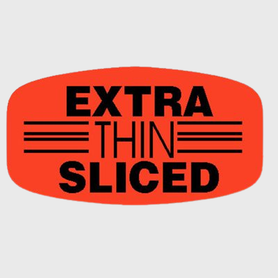 Short Oval Label Extra Thin Sliced - 1,000/Roll