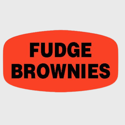 Short Oval Label Fudge Brownies - 1,000/Roll
