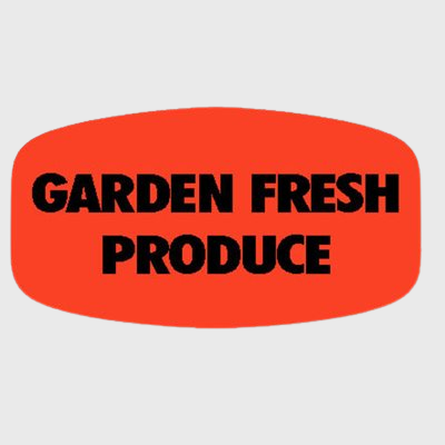 Short Oval Label Garden Fresh Produce - 1,000/Roll