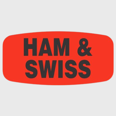 Short Oval Label Ham & Swiss - 1,000/Roll