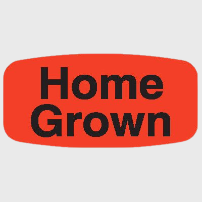 Short Oval Label Home Grown - 1,000/Roll