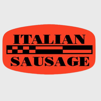 Short Oval Label Italian Sausage - 1,000/Roll
