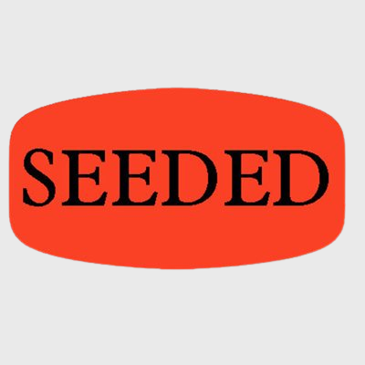 Short Oval Label Seeded - 1,000/Roll