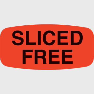 Short Oval Label Sliced Free - 1,000/Roll